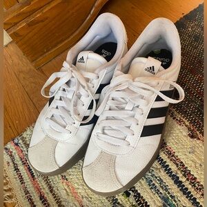 Classic White Adidas Court Shoes size 8.5